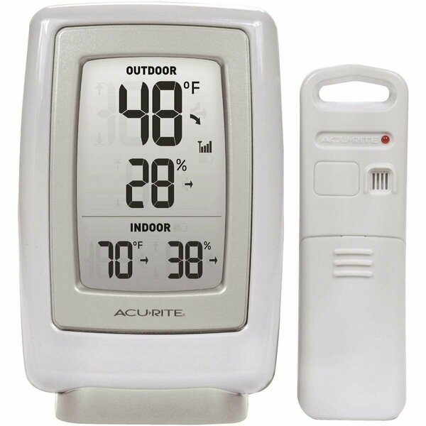 Acurite 3-1/2in. W x 5-1/2in. H Plastic Wireless Indoor & Outdoor Thermometer & Humidity Gauge 00611A3